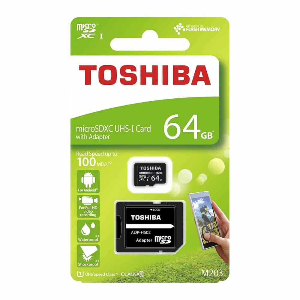 (image for) Toshiba M203 64GB UHS-1 Performance 4K Ready U1 Micro SD Memory Card with SD Adapter